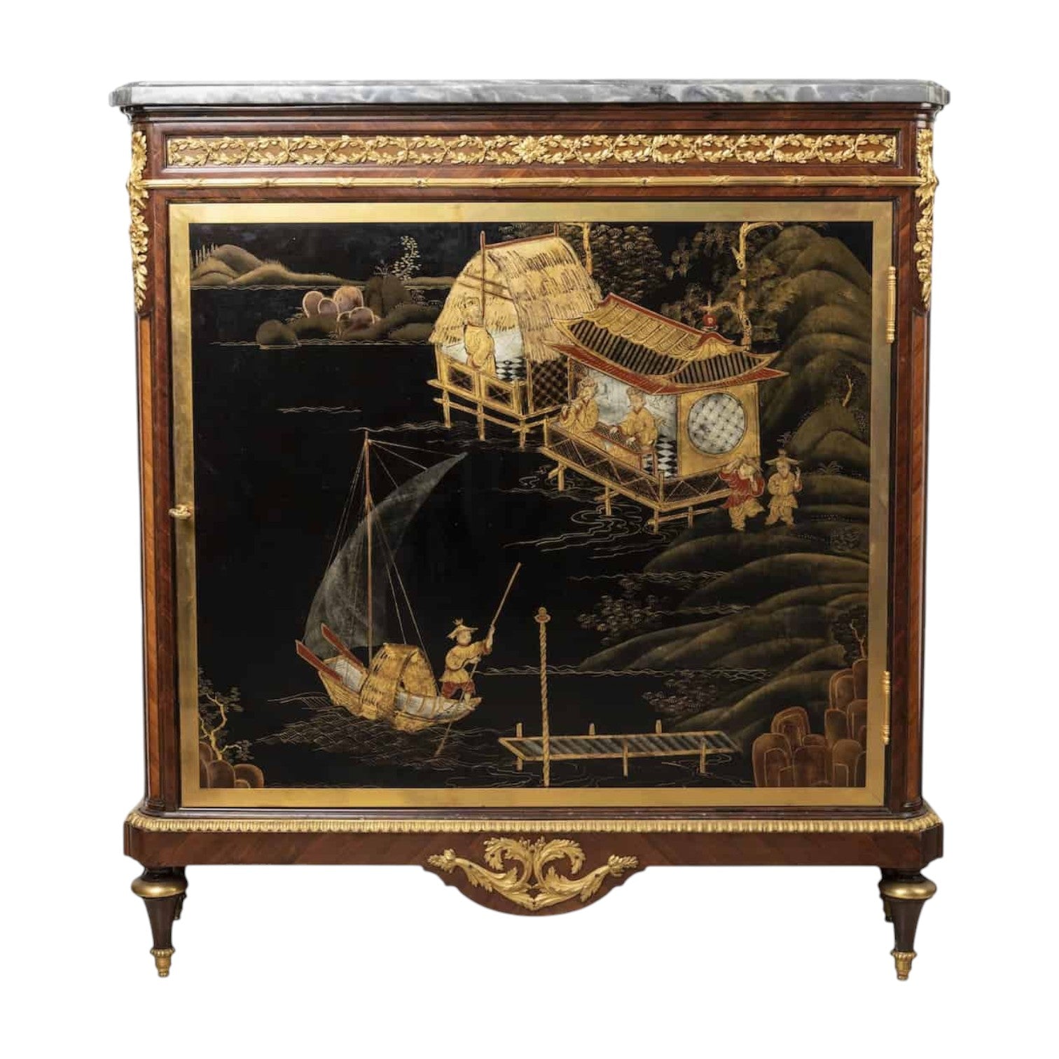 A French 19th Century Louis XVI St. Kingwood Meuble D’appui - Antiquité Gallery