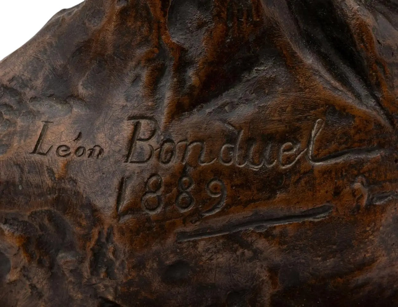 Leon Bonduel "L'Alerte" Patinated Bronze Sculpture 1889 - Antiquité Gallery