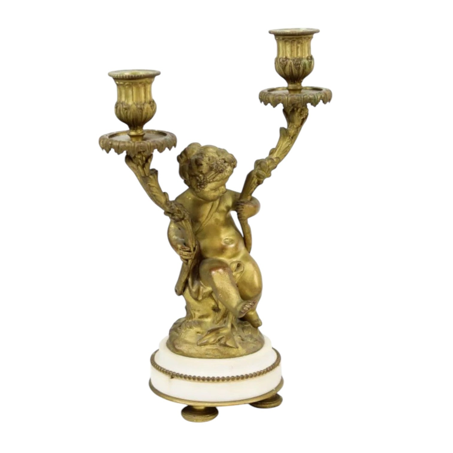 French Louis XVI Style Ormolu Mounted Marble Garniture Set - Antiquité Gallery