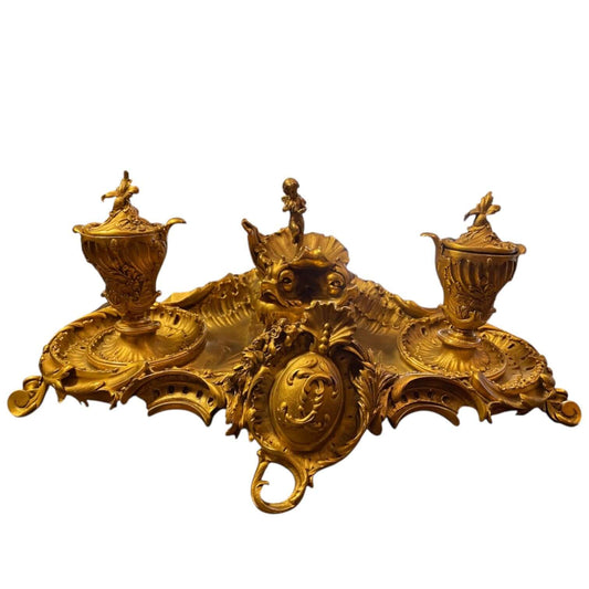 19th century bronze inkwell - Antiquité Gallery