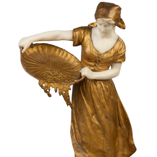Henryk Kossowski gilt bronze and marble sculpture - Antiquité Gallery