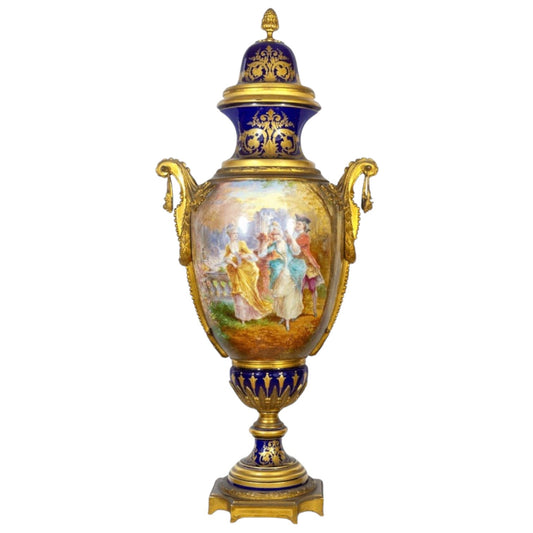 Sevres Vase on pedestal - Antiquité Gallery