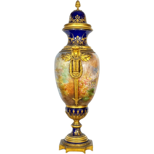 Sevres Vase on pedestal - Antiquité Gallery