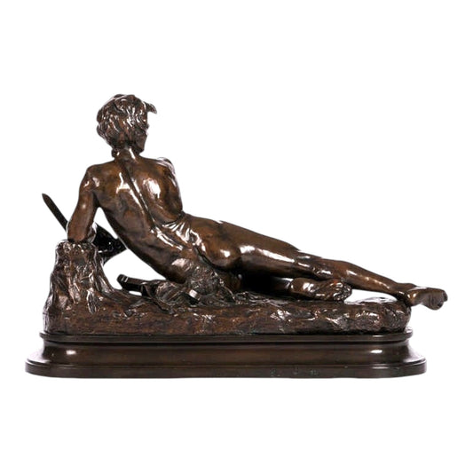 Leon Bonduel "L'Alerte" Patinated Bronze Sculpture 1889 - Antiquité Gallery