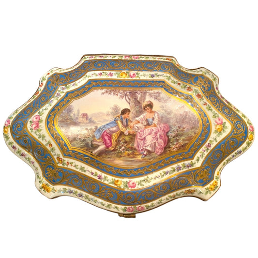 19th Century French Sèvres Porcelain Jewelry Box - Antiquité Gallery