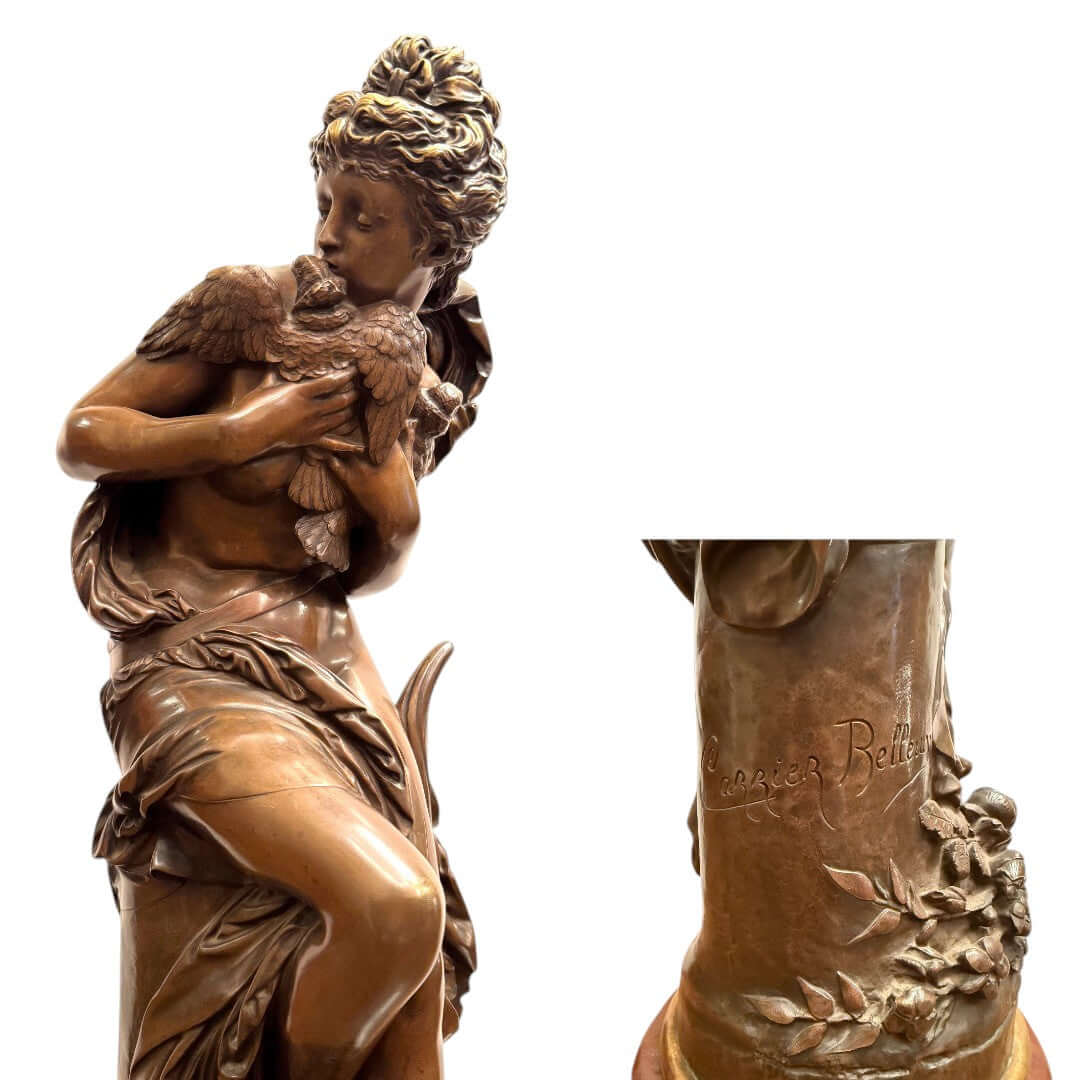 carrier belleuse bronze sculpture - Antiquité Gallery