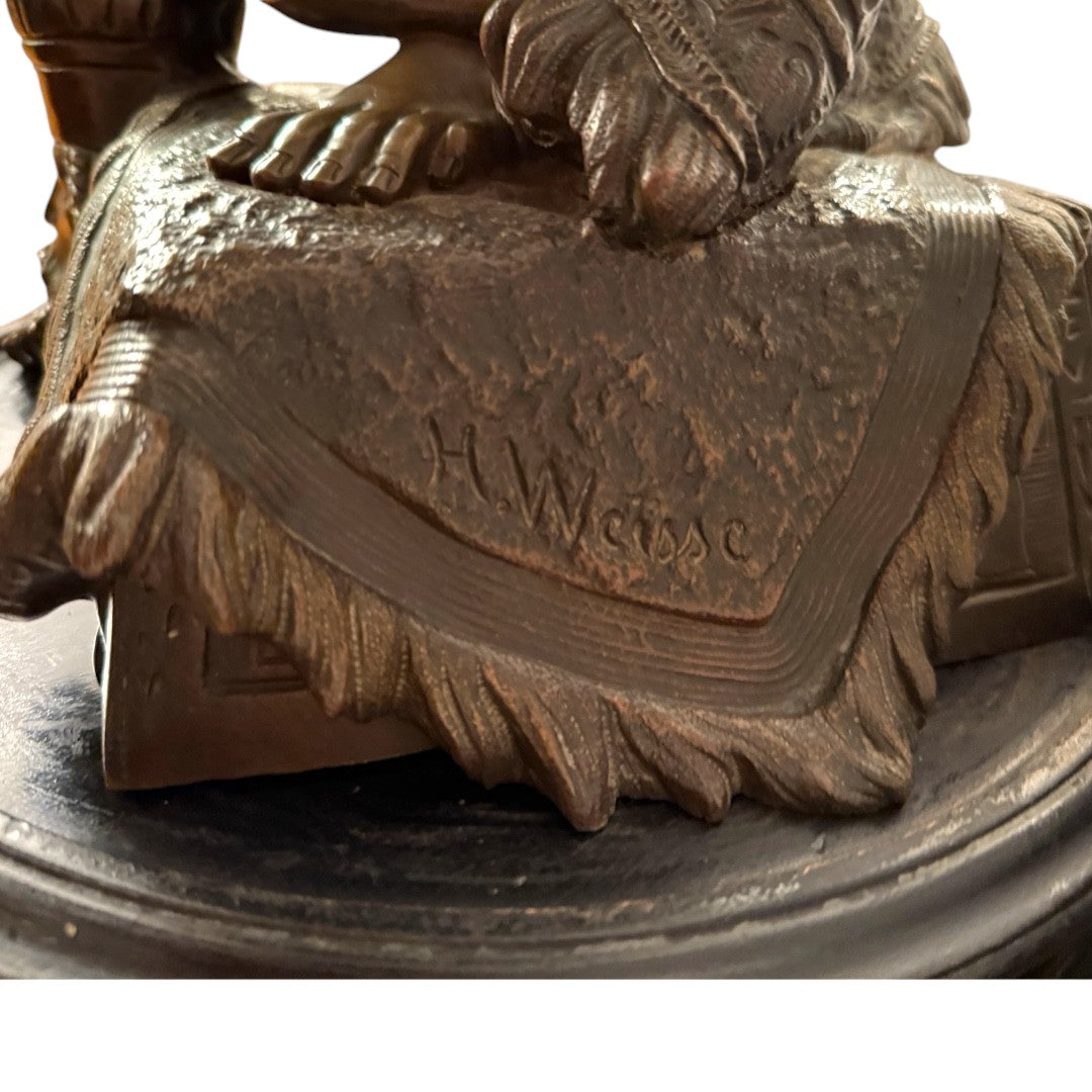 Henry Weisse (German, 19th Century), Bronze Sculpture of a Woman - Antiquité Gallery