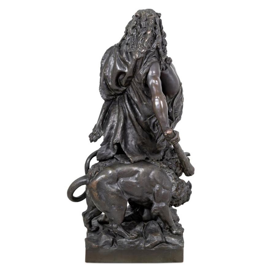 French Bronze Figure of Hercules, Athena and Cerberus, Late 19th Century - Antiquité Gallery