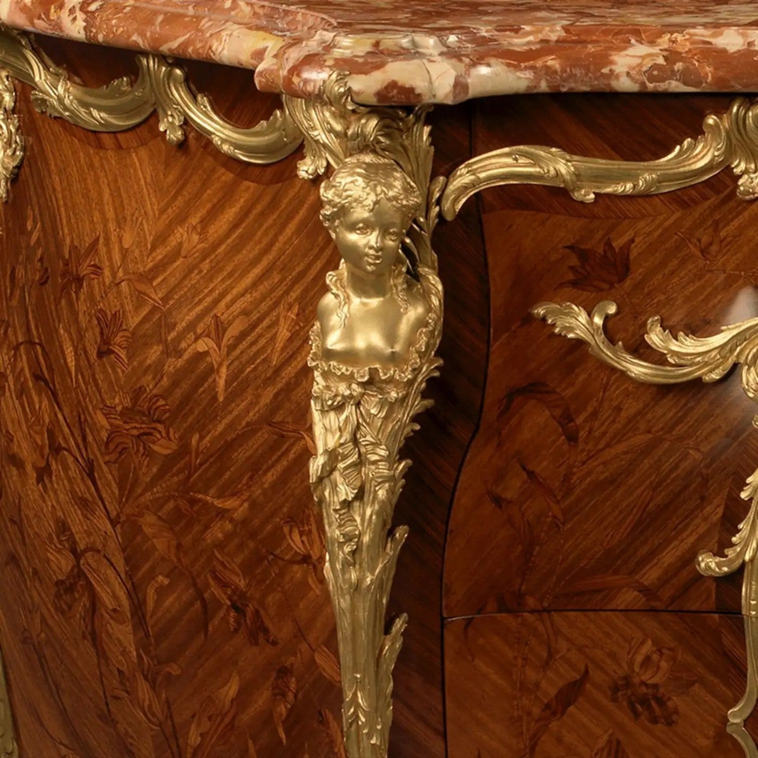 A Marquetry and Gilt-Bronze Commode by Emmanuel Zwiener - Antiquité Gallery