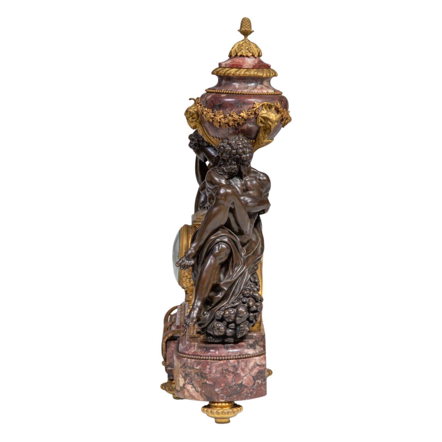 An imposing Napoleon III marble, gilt and patinated bronze mantel clock, by Ernest Levi - Antiquité Gallery