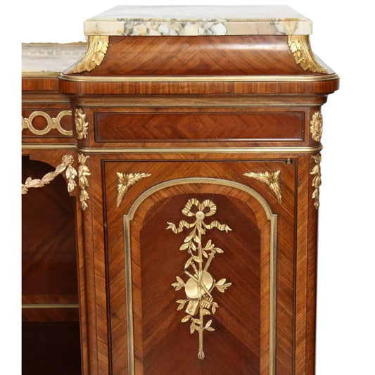 Inlaid Wood Music Cabinet - Antiquité Gallery