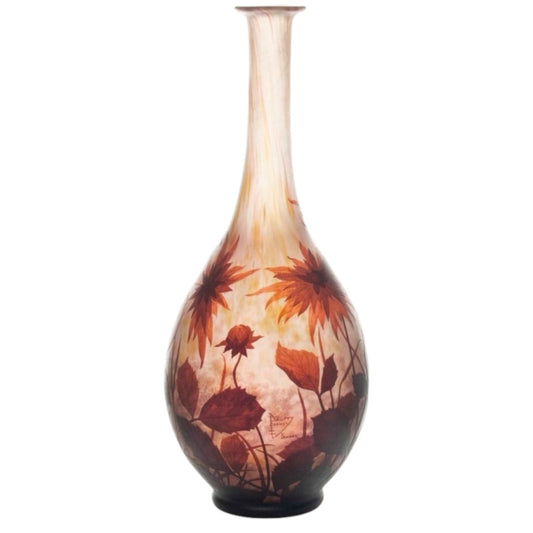 A LARGE DAUM CAMEO GLASS VASE - Antiquité Gallery