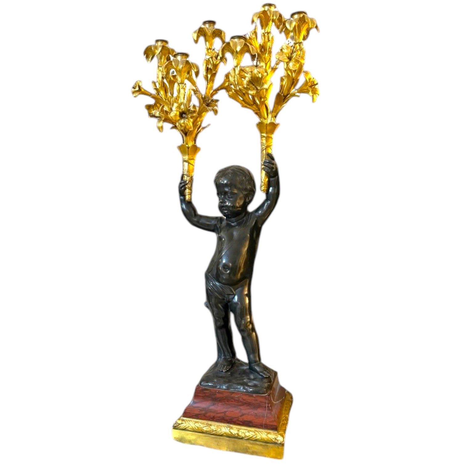 bronze figural torchères  circa 1890 - Antiquité Gallery