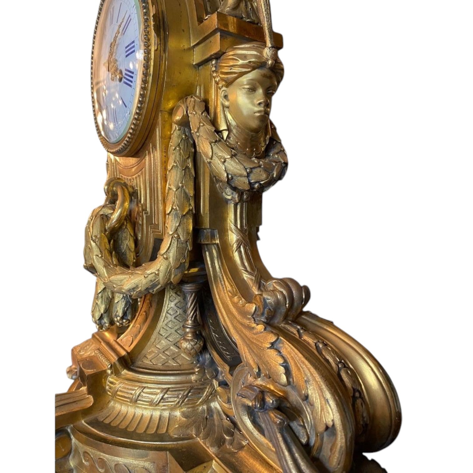 Exquisite 19th Century French Gilt Bronze Mantel Clock - Antiquité Gallery