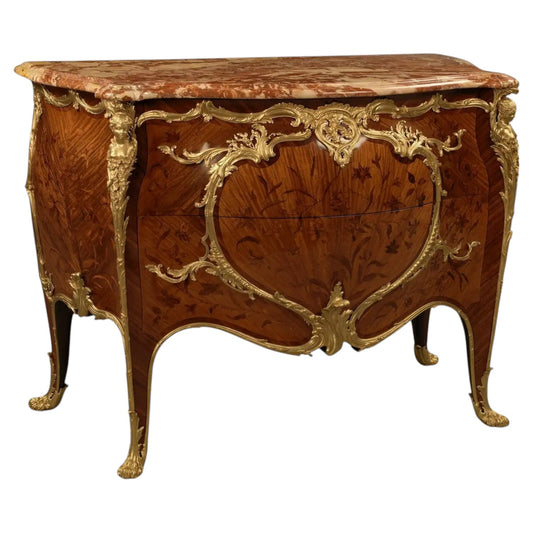 A Marquetry and Gilt-Bronze Commode by Emmanuel Zwiener - Antiquité Gallery