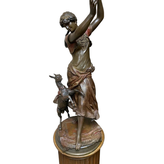 ESMERALDA & GOAT BRONZE STATUE - Antiquité Gallery
