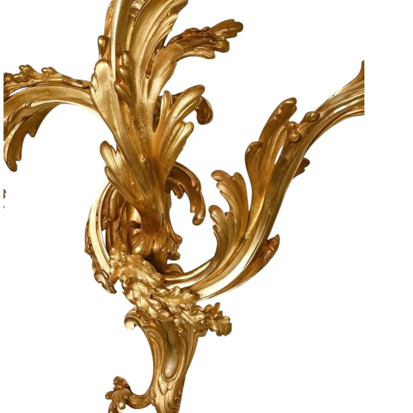 A Pair Of Louis XV Style Ormolu Three Branch Wall Lights - Antiquité Gallery