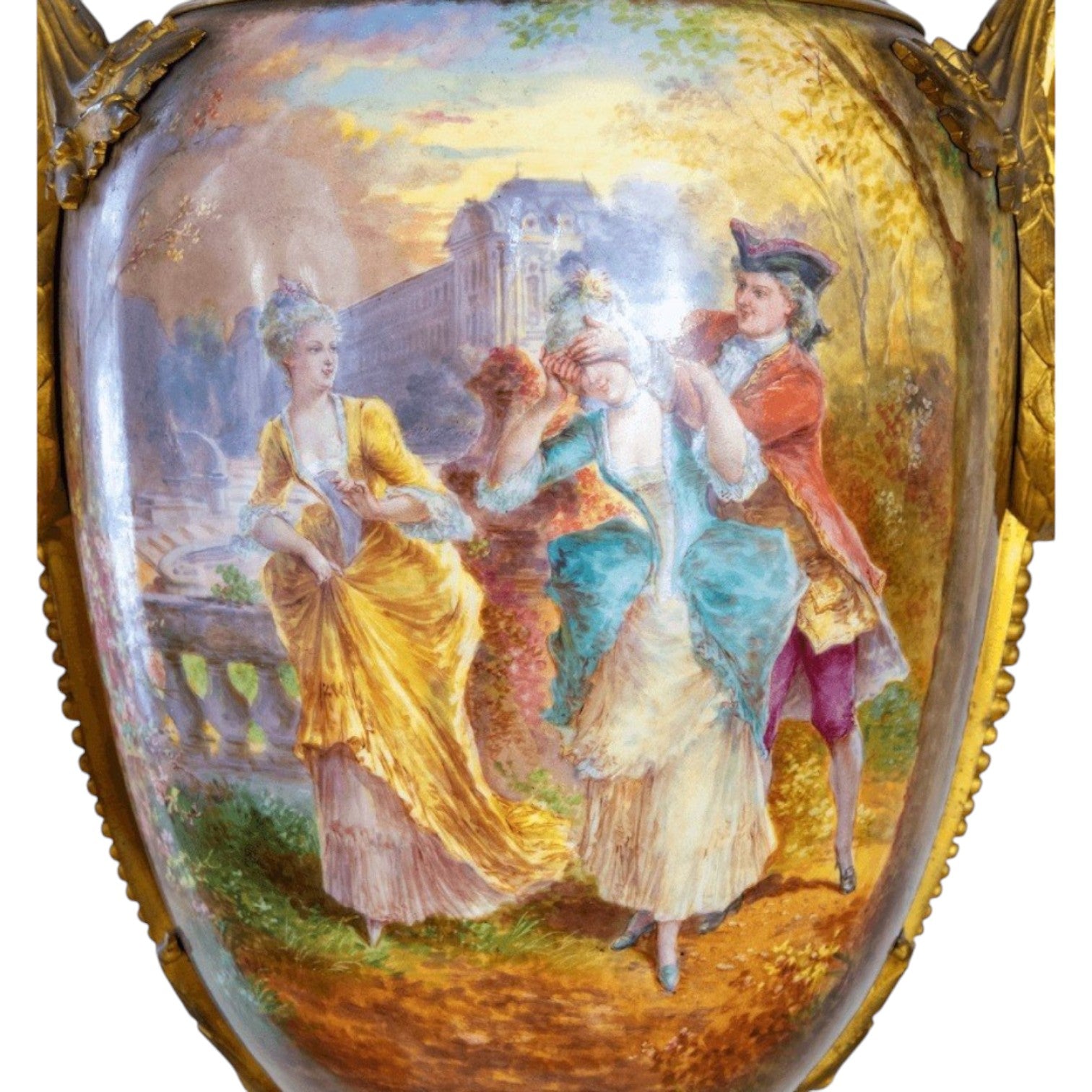 Sevres Vase on pedestal - Antiquité Gallery