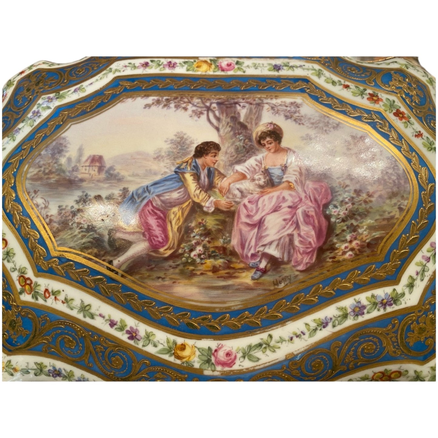 19th Century French Sèvres Porcelain Jewelry Box - Antiquité Gallery