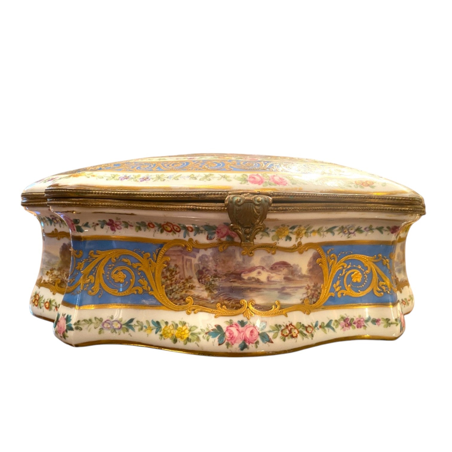 19th Century French Sèvres Porcelain Jewelry Box - Antiquité Gallery
