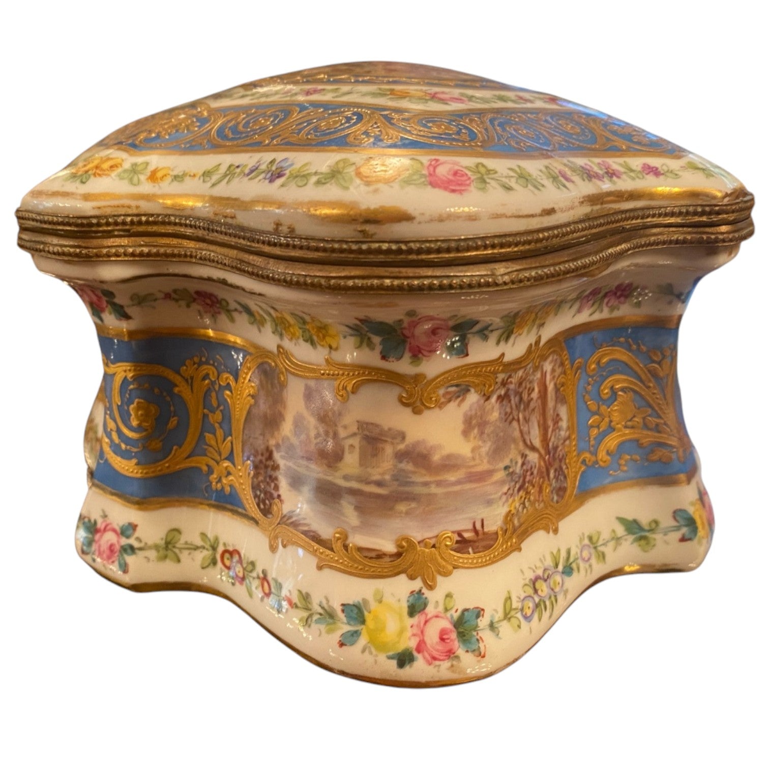 19th Century French Sèvres Porcelain Jewelry Box - Antiquité Gallery