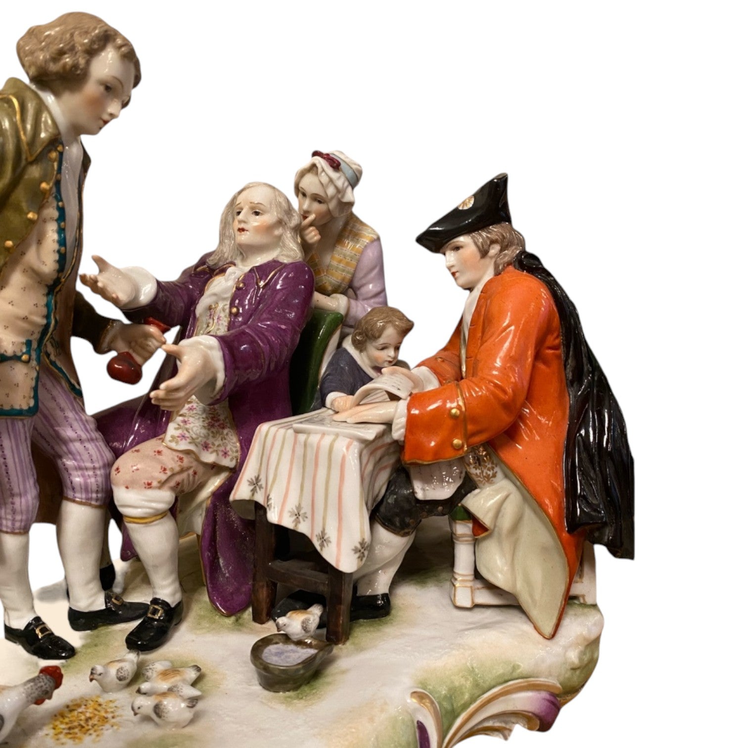Meissen Porcelain Figural Group – 18th Century Family Gathering Scene - Antiquité Gallery