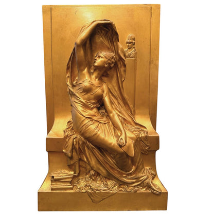 A pair of French gilt bronze relief plaques titled - Antiquité Gallery