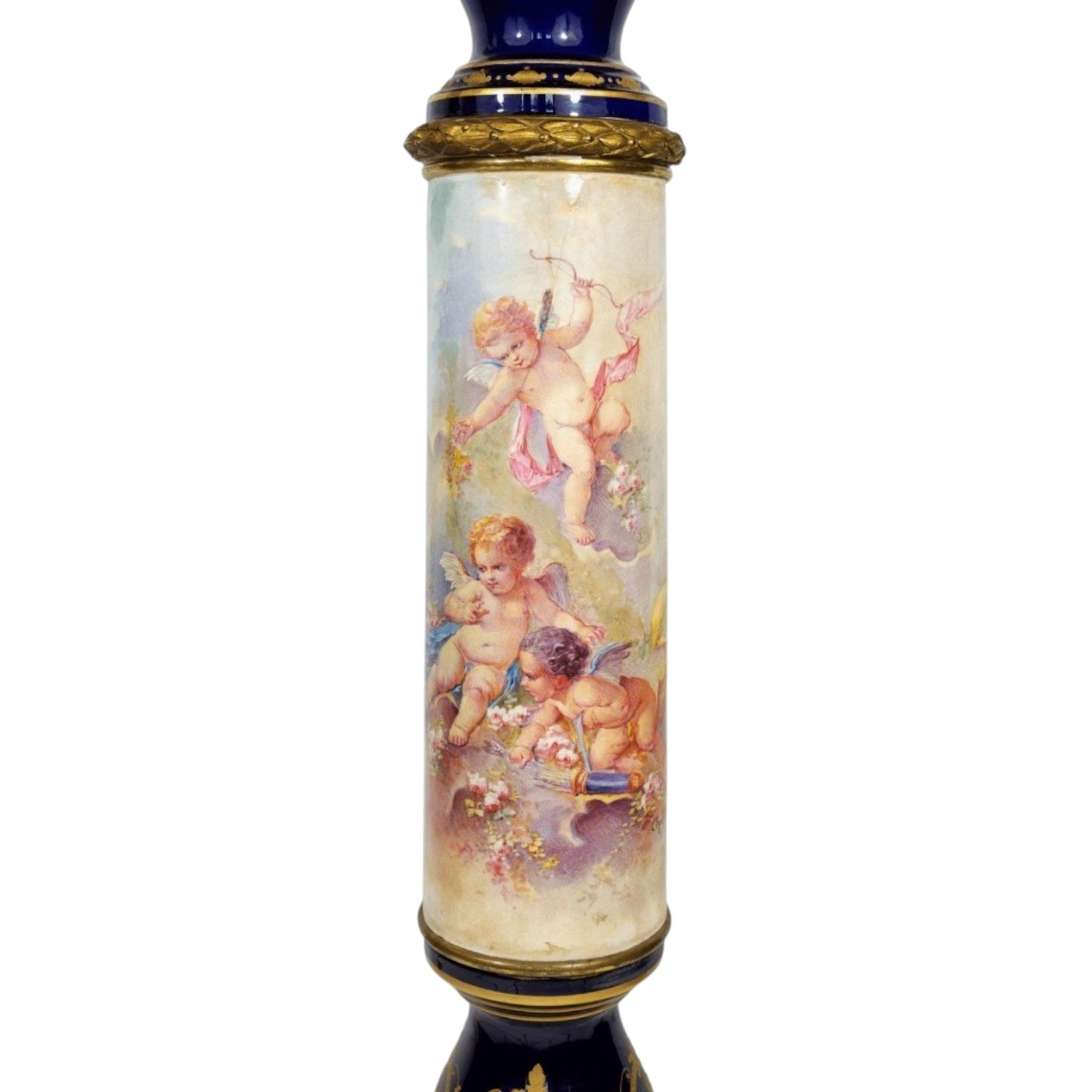 Sevres Vase on pedestal - Antiquité Gallery