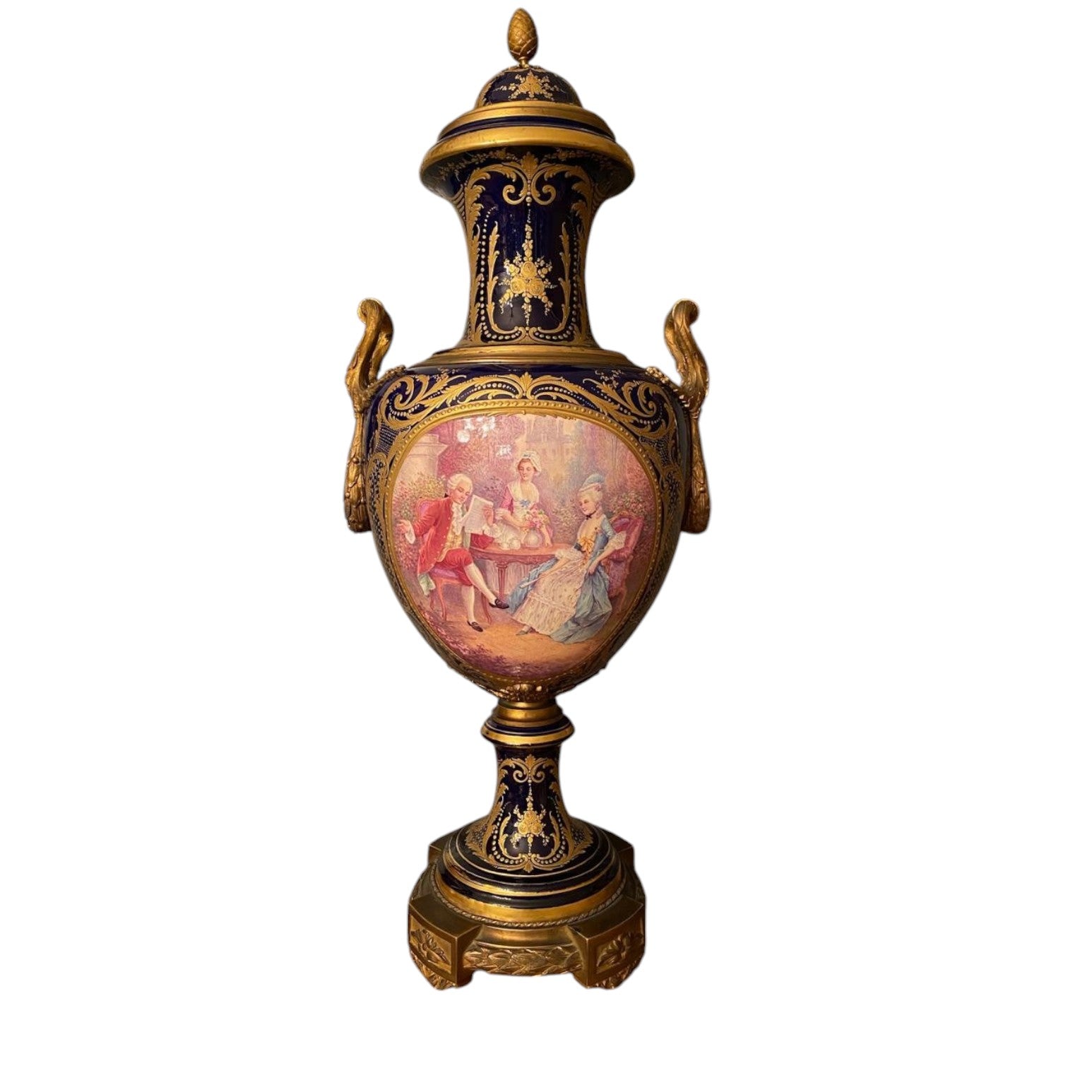 A Pair of Blue Sevre Vases - Antiquité Gallery