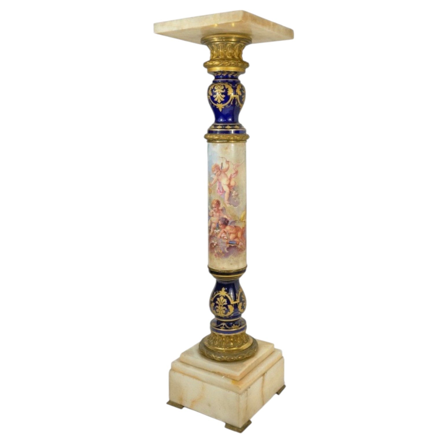Sevres Vase on pedestal - Antiquité Gallery
