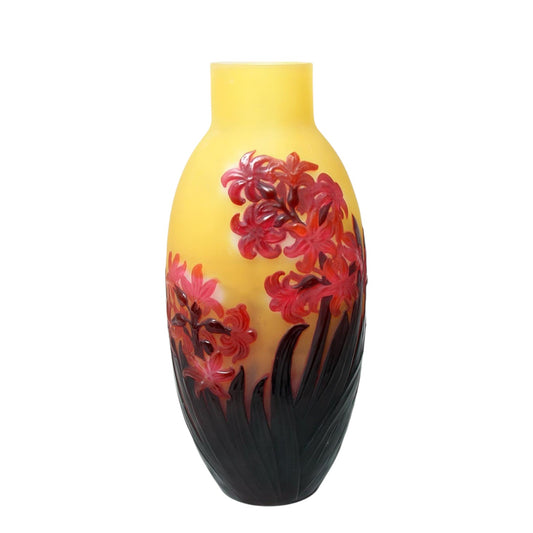 GALLE VASE WITH BLOWN OUT HYACINTH FLOWERS. - Antiquité Gallery